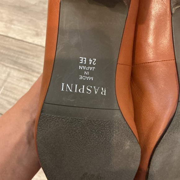 Vintage Raspini Leather Pumps Bow Accent Heel Brown Classic Shoes 24 EE sz 7 US - Picture 7 of 10